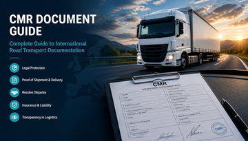 CMR transport document example used in European road freight showing shipment details signatures and logistics paperwork